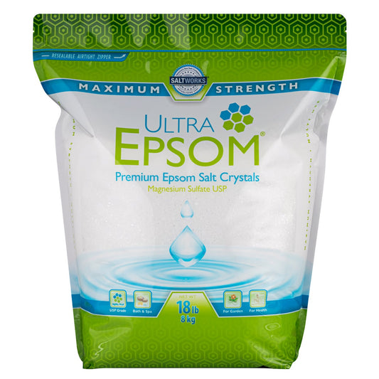 Saltworks Ultra Epsom unscented bath salt 18 lb bag
