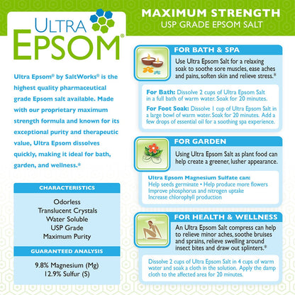 Medium grain Epsom bath salt for soaking