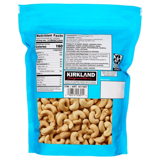 Fancy whole cashews in resealable pouch