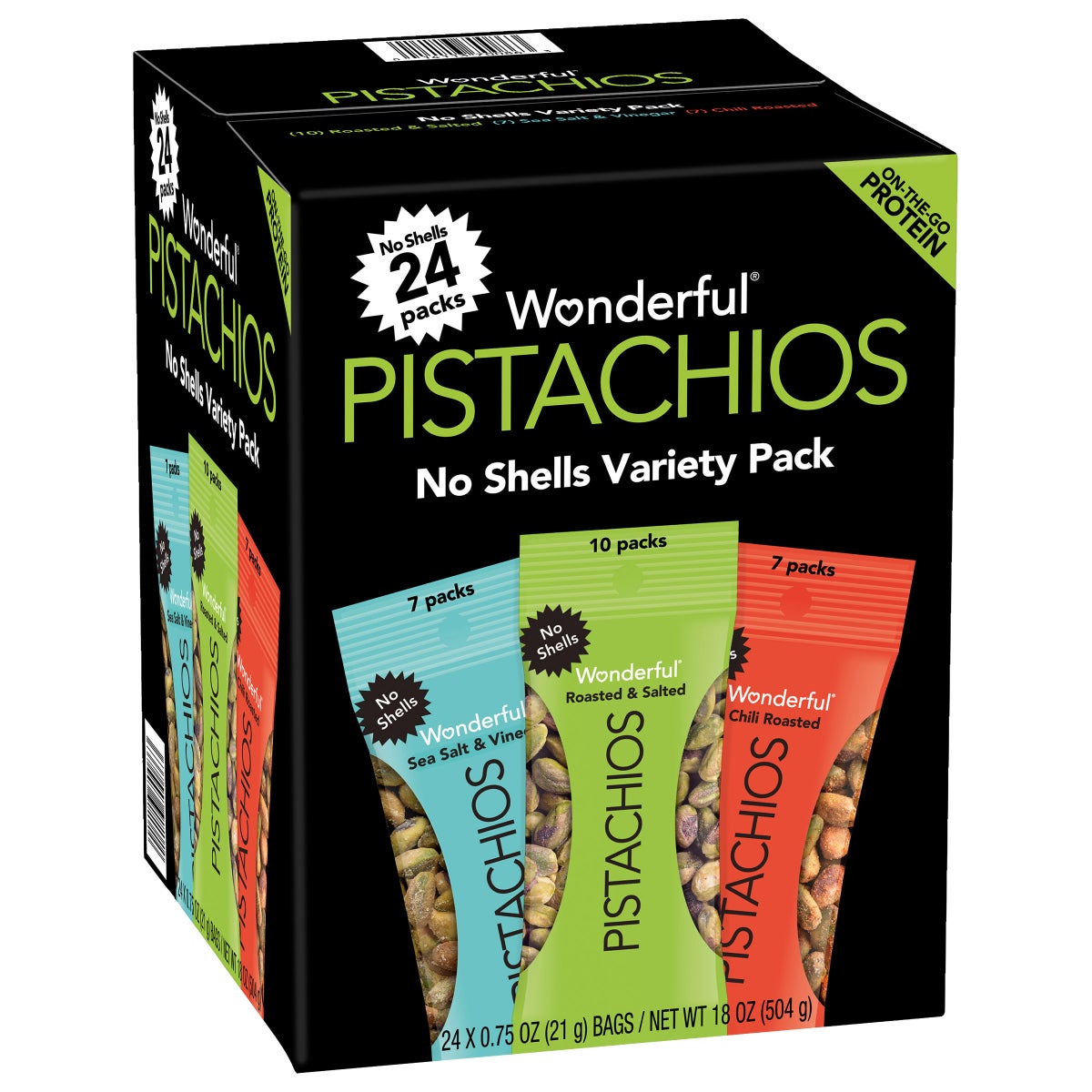 Wonderful no shell pistachio variety pack 24 count