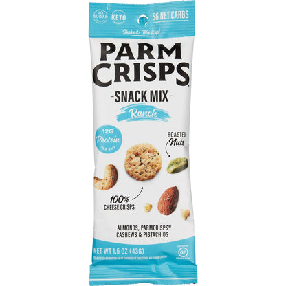 Gluten free ParmCrisps snack mix with cheese crisps