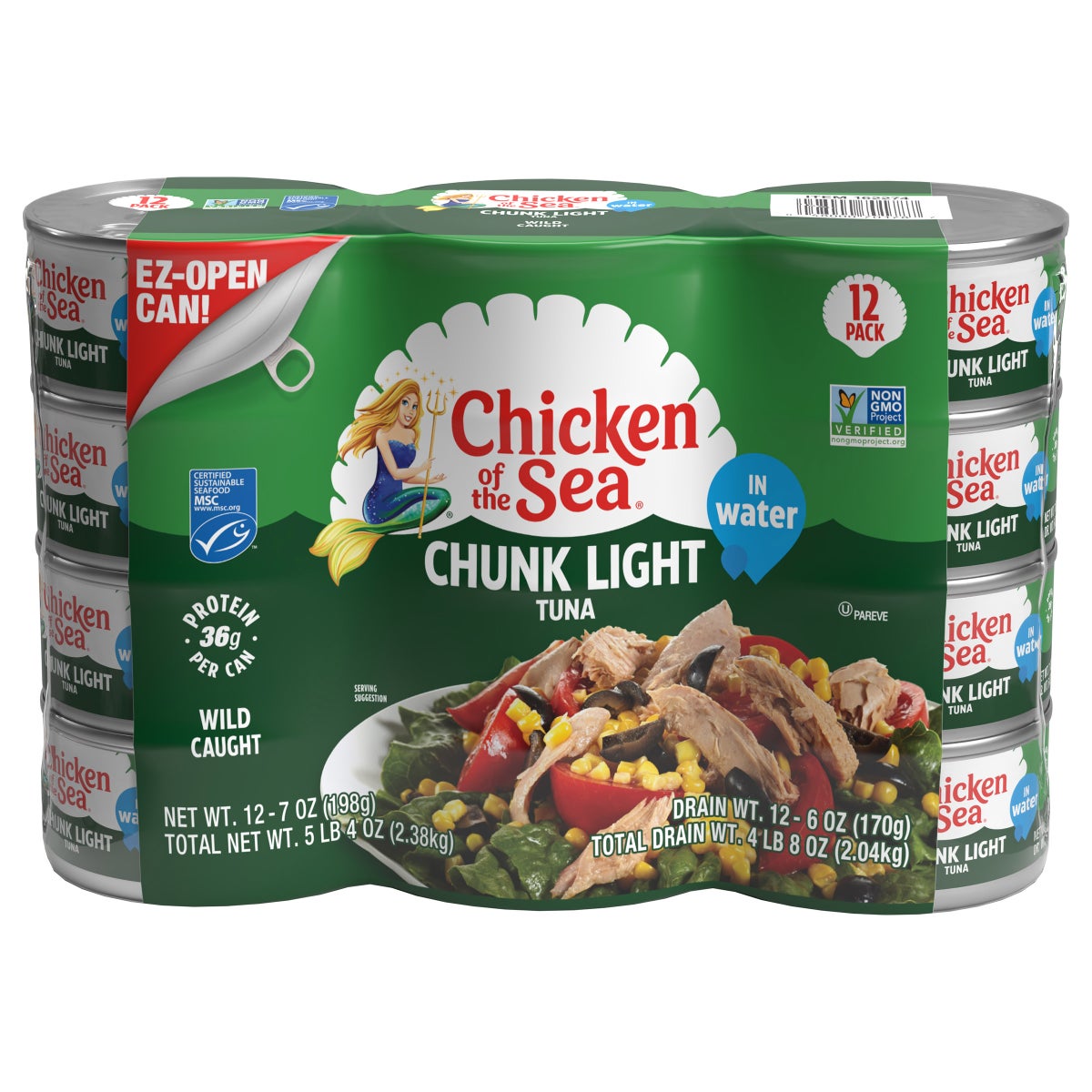 Chicken of the Sea chunk light tuna in water 12-count