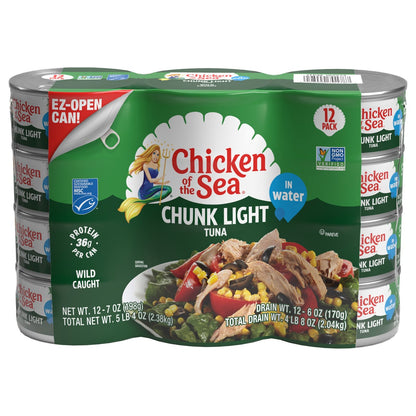 Chicken of the Sea chunk light tuna in water 12-count