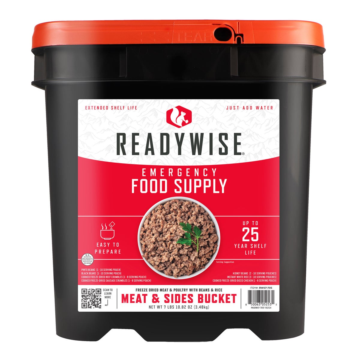 ReadyWise 94 serving emergency protein bucket