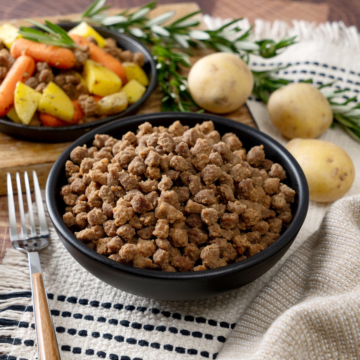 Shelf-stable protein meals in ReadyWise bucket