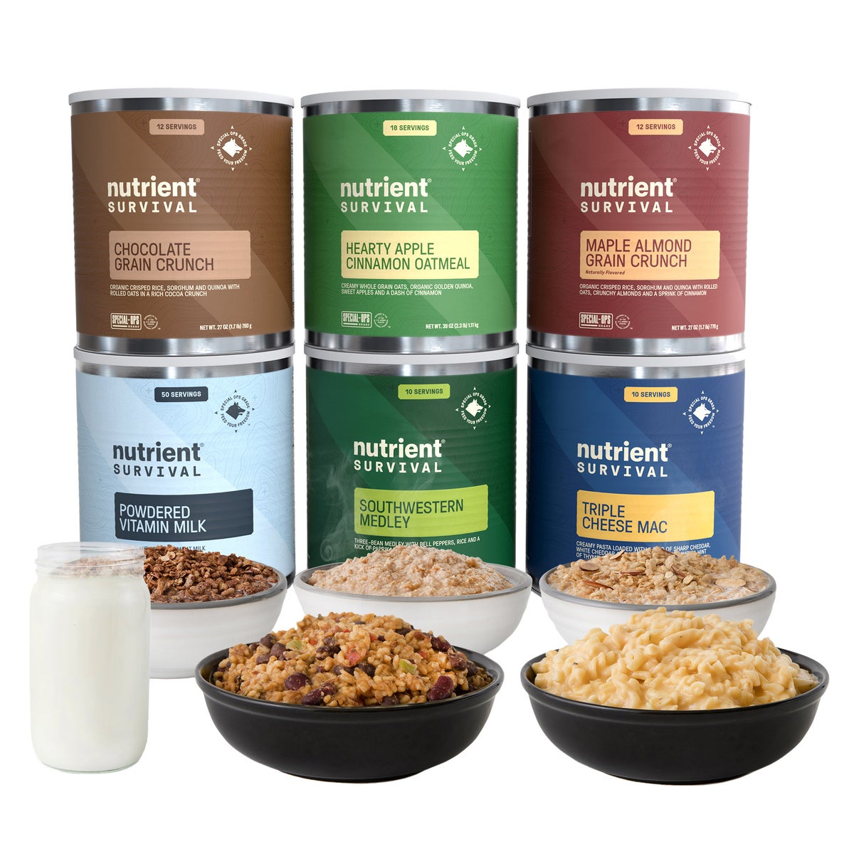 Nutrient Survival freeze dried emergency food supply 6-count