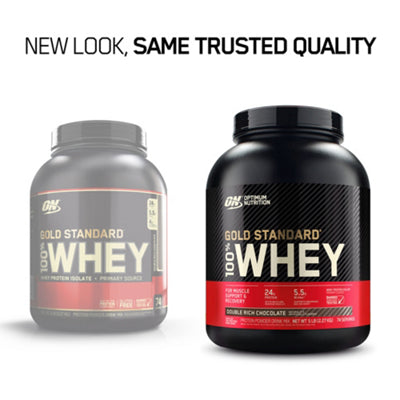 GOLD STANDARD chocolate whey protein powder, 5.05 lb. size
