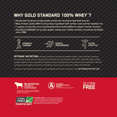 GOLD STANDARD 100% WHEY chocolate protein powder, 74 servings