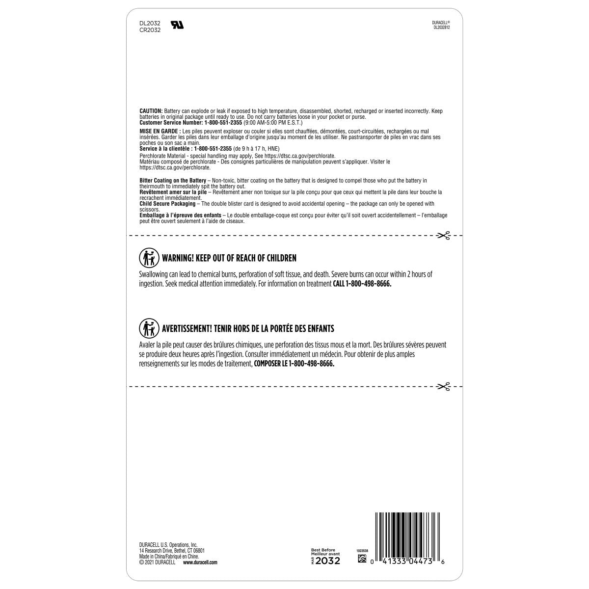 Duracell 2032 coin battery pack for Apple AirTag