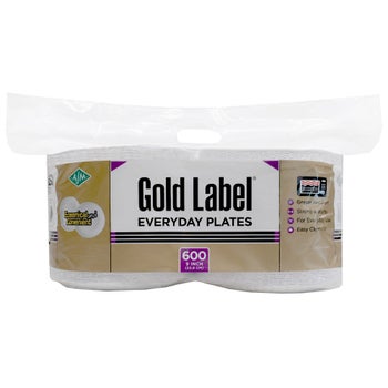 AJM Gold Label 9 inch paper plates 600 count