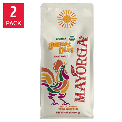 Mayorga Buenos Días organic light roast whole bean coffee