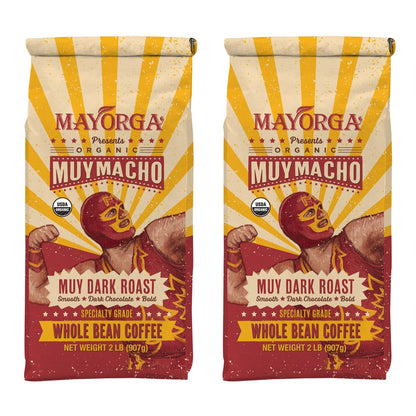 Mayorga Muy Macho 2 lb bags of organic whole bean coffee