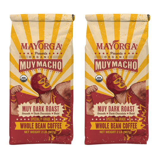 Mayorga Muy Macho 2 lb bags of organic whole bean coffee