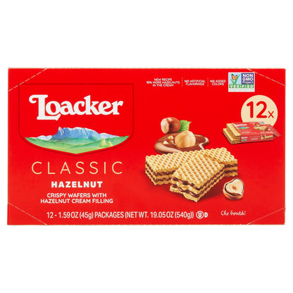 Loacker classic hazelnut crispy wafers 12 count