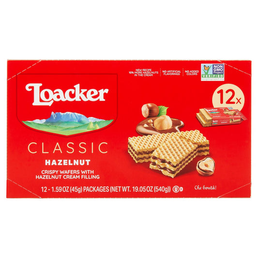 Loacker classic hazelnut crispy wafers 12 count