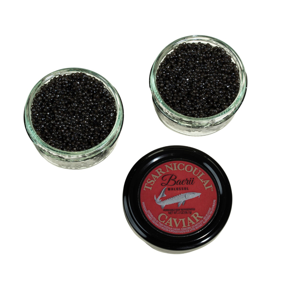 Pure malossol Baerii caviar by Tsar Nicoulai