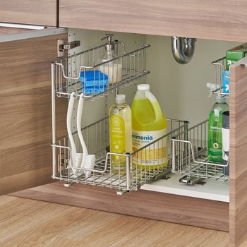 TRINITY wire undersink organizer with slide 2-pack