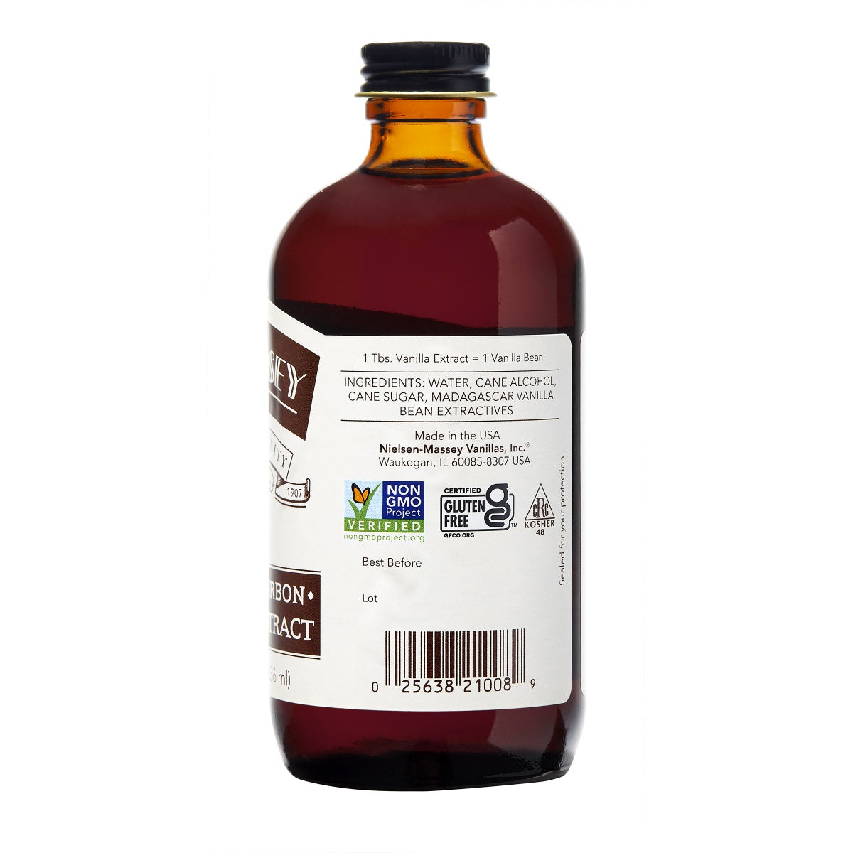 Nielsen-Massey Madagascar Bourbon vanilla extract label detail