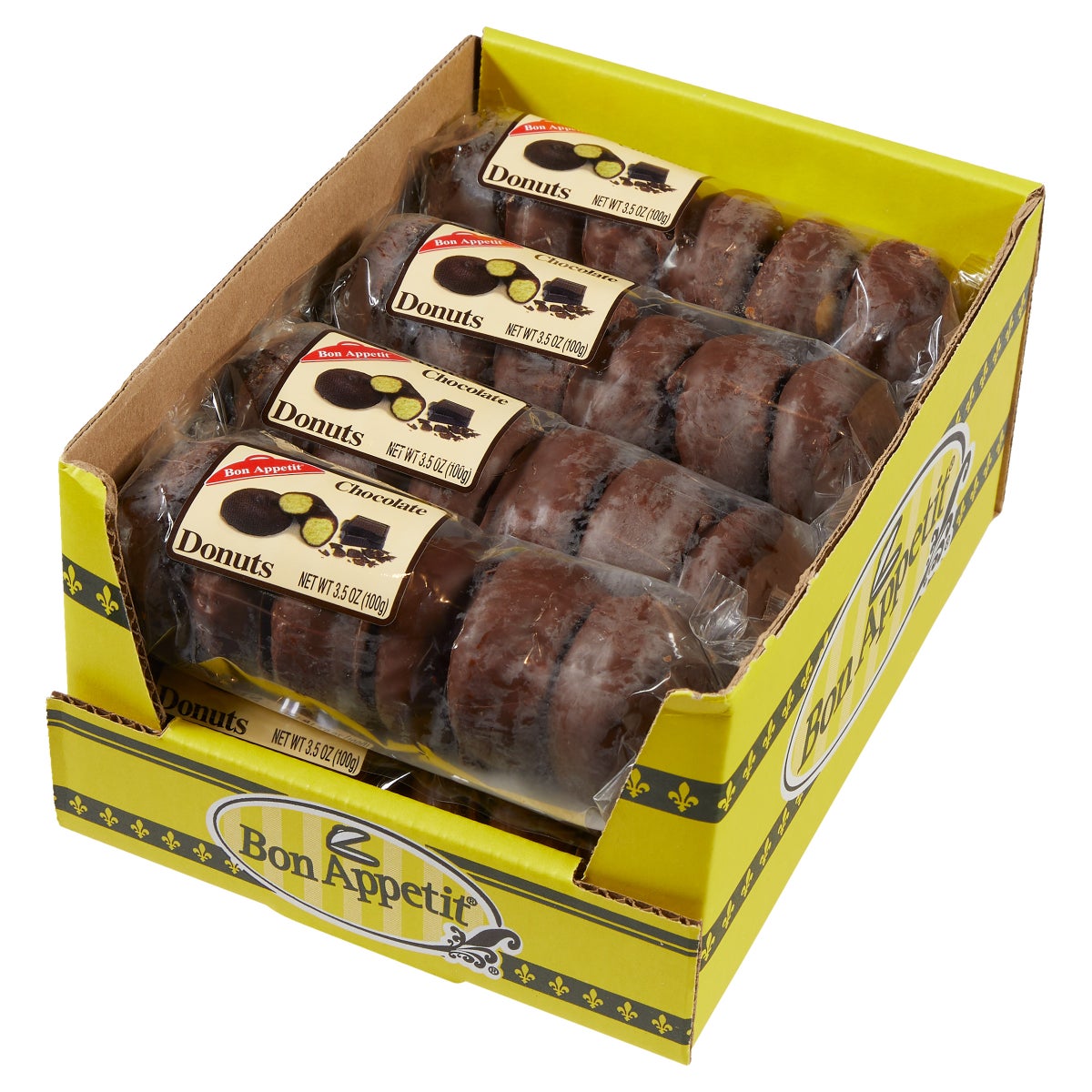 Bon Appetit mini chocolate donuts 6-pack snack box