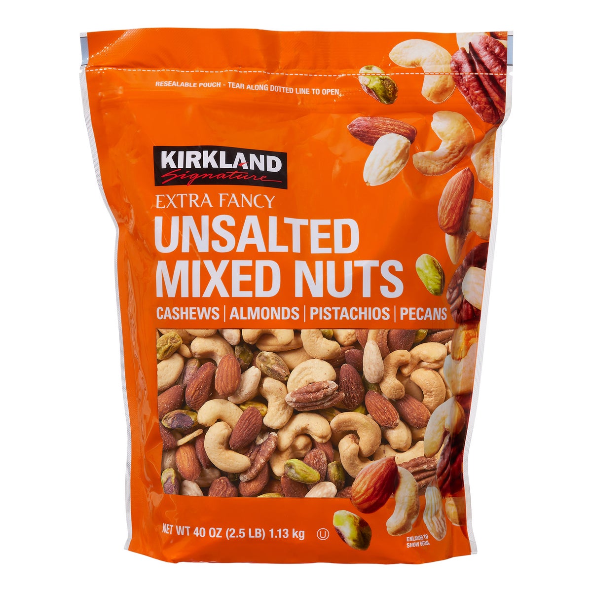Kirkland Signature unsalted mixed nuts pouch