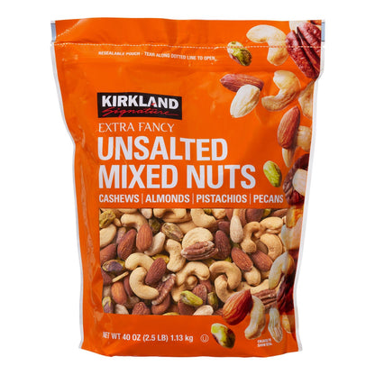 Kirkland Signature unsalted mixed nuts pouch