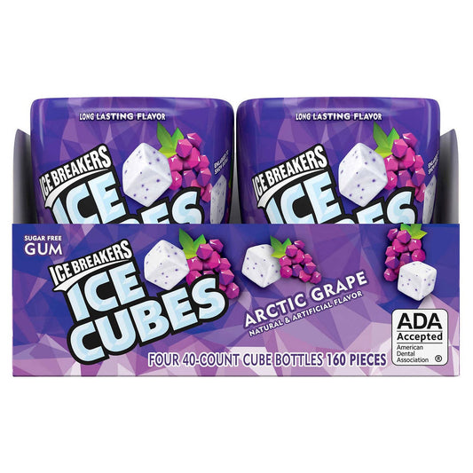 Ice Breakers Ice Cubes Arctic Grape sugar free gum 4-pack