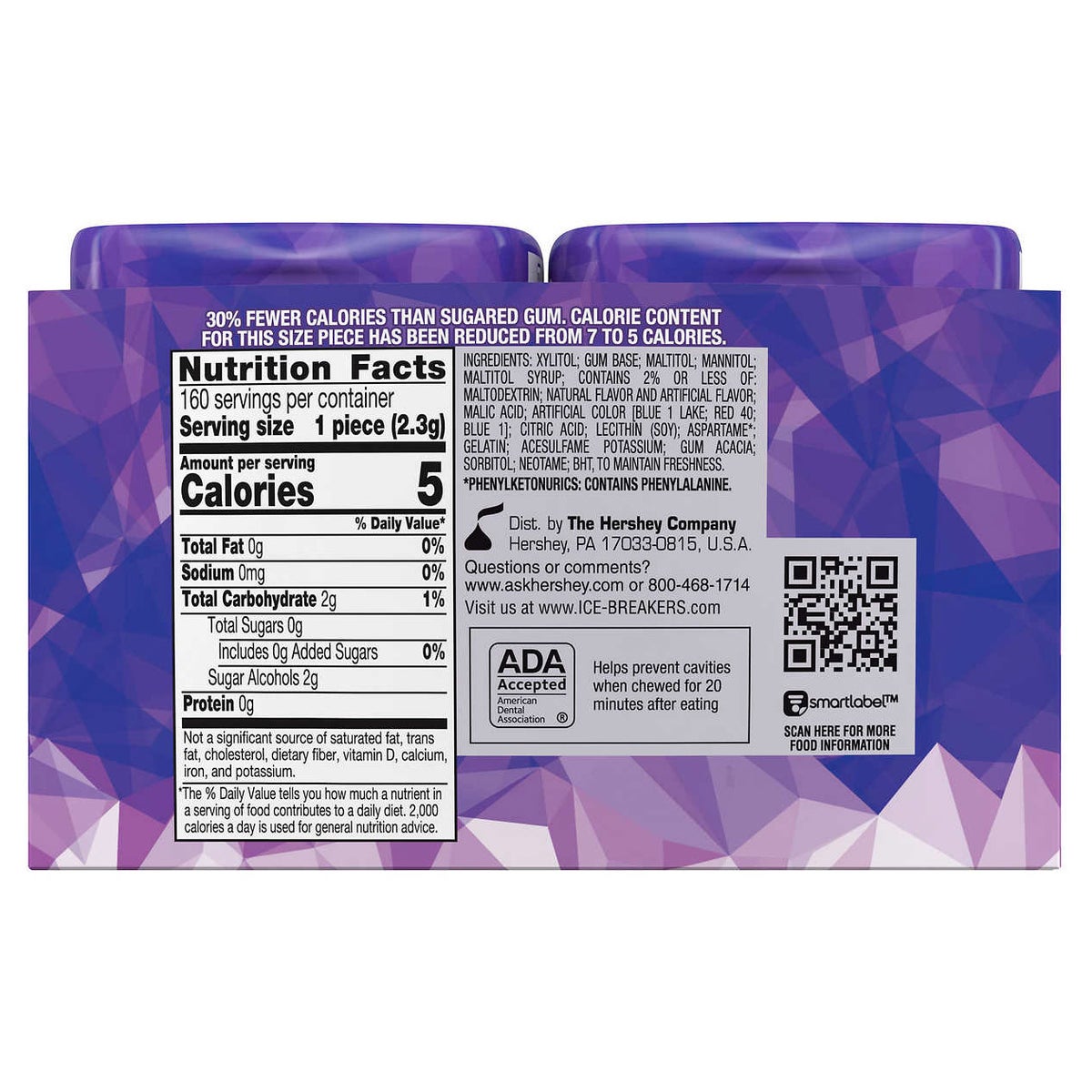 Bottle of Ice Breakers Arctic Grape chewing gum