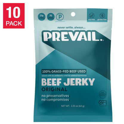 Prevail Original grass fed beef jerky 10-pack