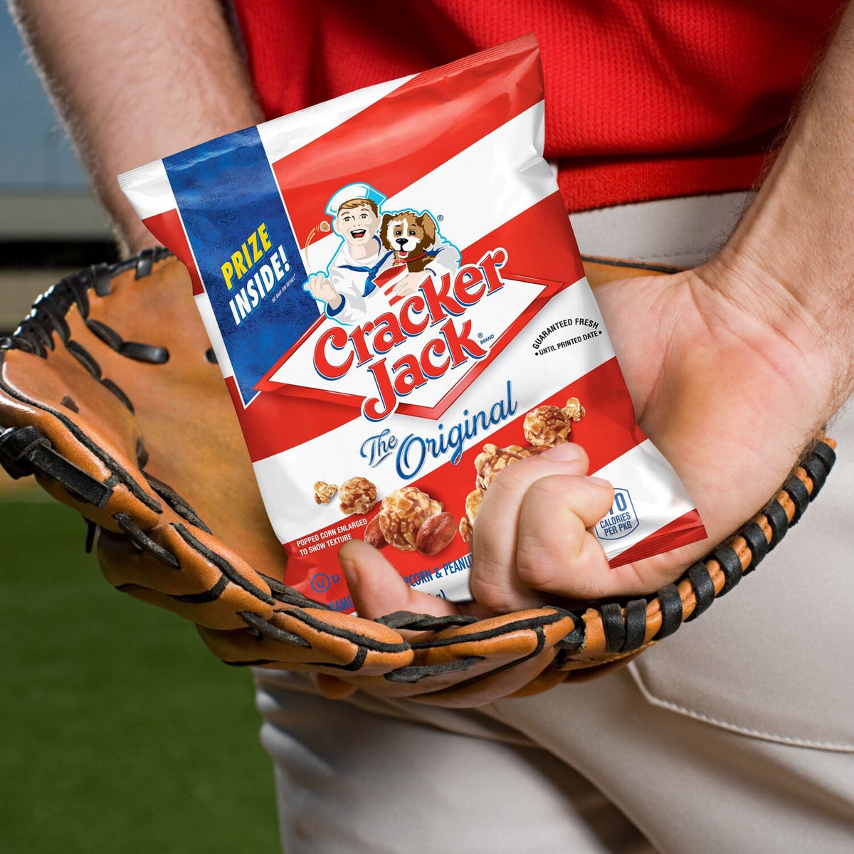 Cracker Jack individual bags of caramel coated popcorn