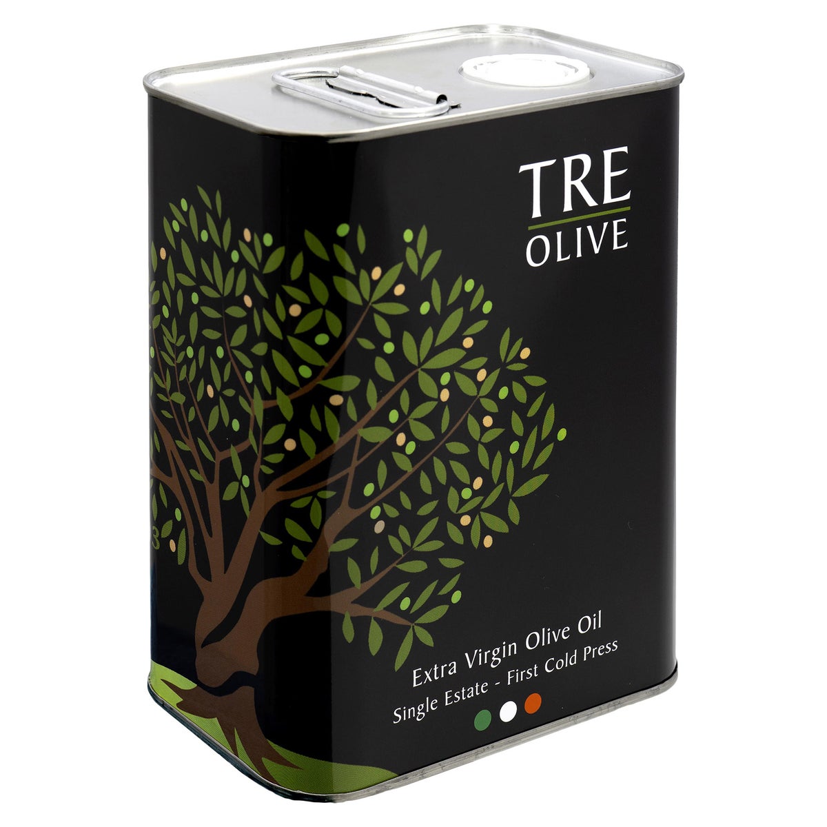 TRE Olive 2 liter early harvest extra virgin olive oil tin