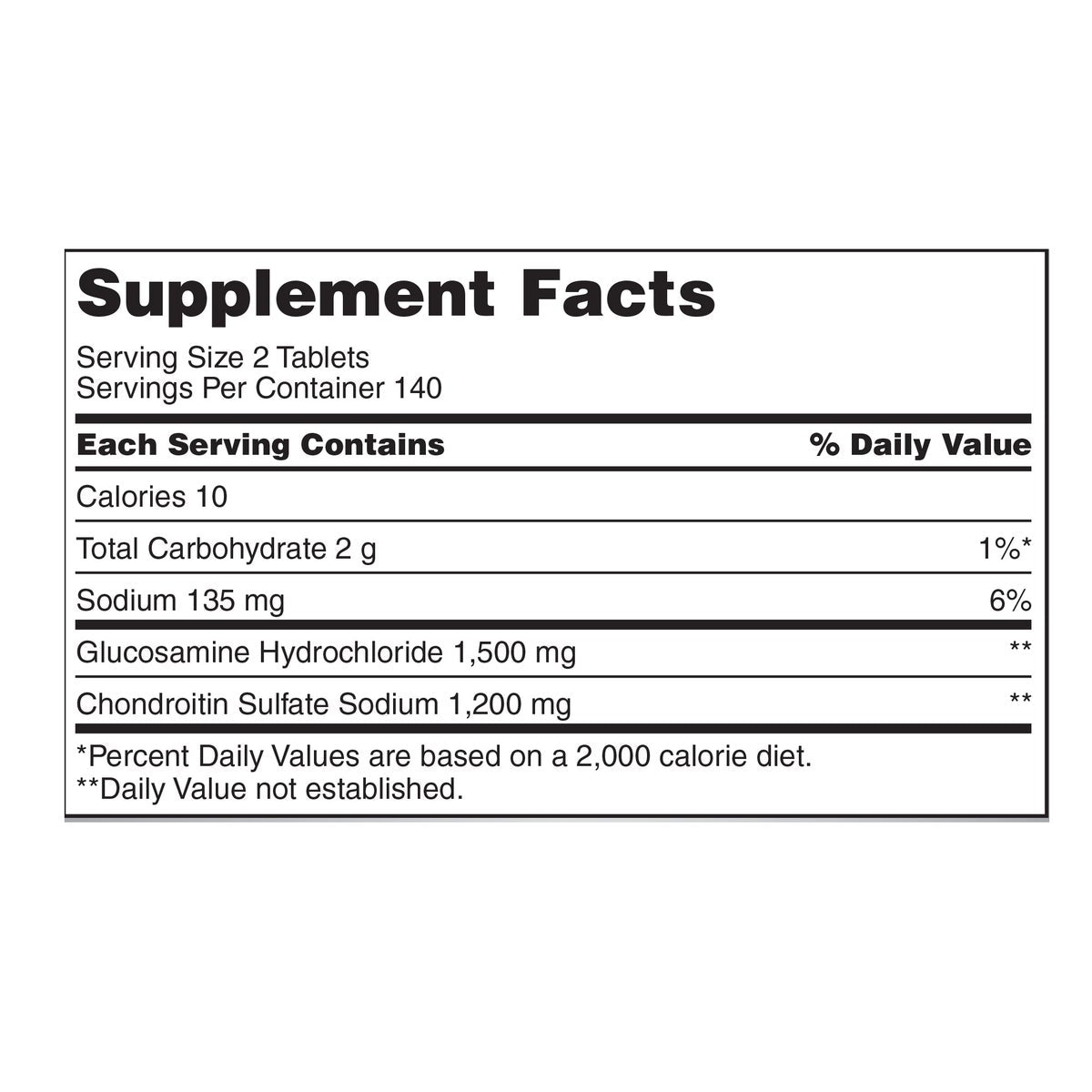 Kirkland Signature glucosamine chondroitin value size