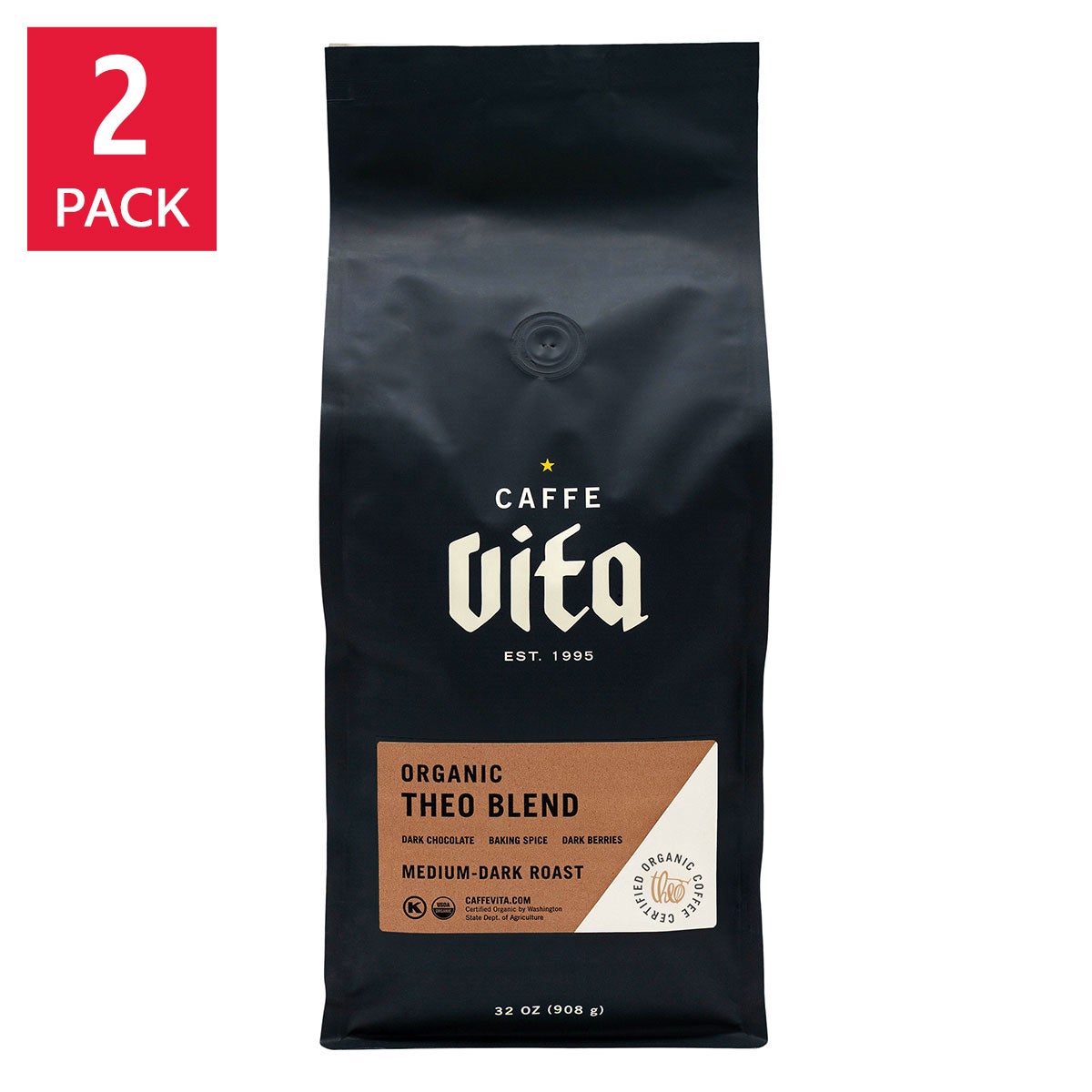 Caffe Vita Theo Blend whole bean coffee 2-pack