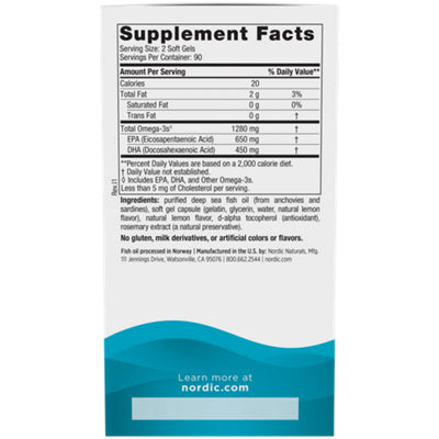 Nordic Naturals omega-3 supplement with lemon flavor