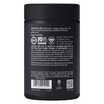 Sports Research D3 + K2 daily softgel supplement