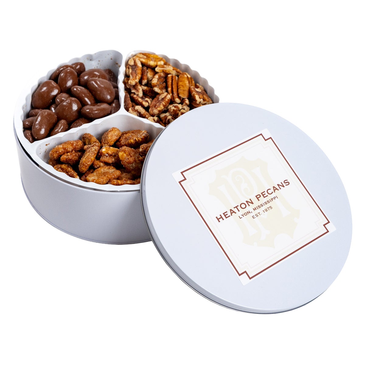 Heaton Pecans assorted pecan tin 2.3 lb