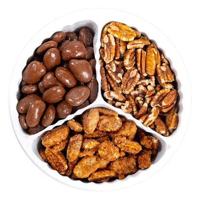 Roasted salted pecans in gift tin