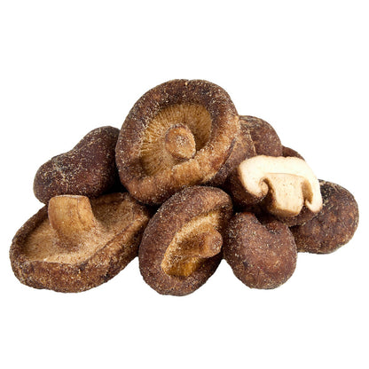 Crispy plant-based shiitake mushroom snack packaging