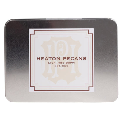 Holiday gift tin with chocolate covered pecans