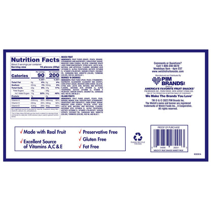 Gluten free Welch's fruit snacks pack