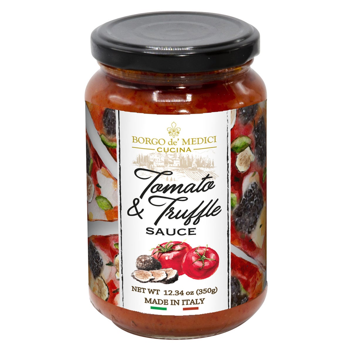 Gourmet pizza kit ingredients arranged together