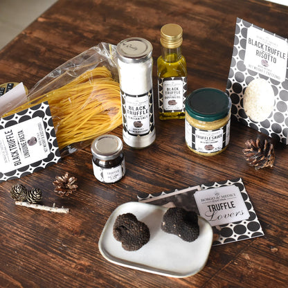 Black truffle flavored dipping oil in gift tray