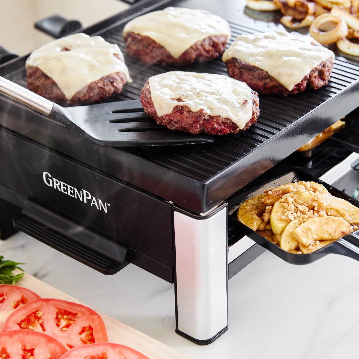 Included mini square nonstick pans and spatulas