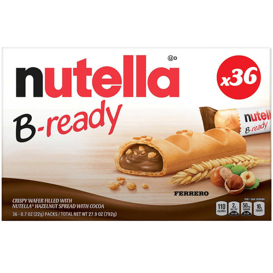 Nutella B-Ready crispy wafers 36-count box