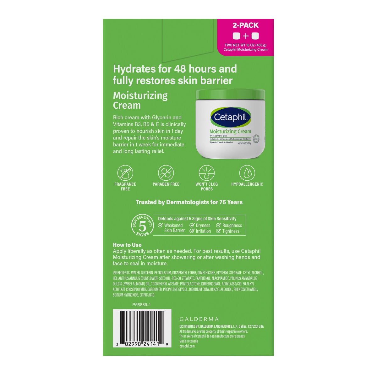 Cetaphil prebiotic aloe moisturizing cream jars 20 oz and 16 oz
