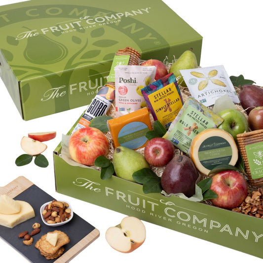Gift box with Red Anjou pears and apples