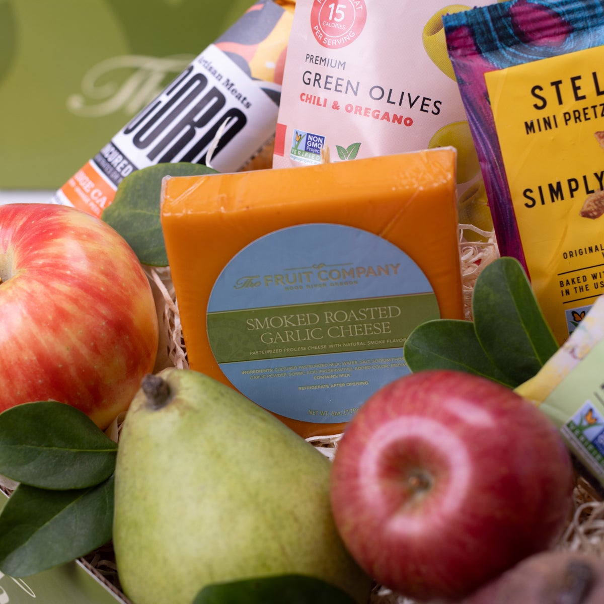 Fuji apples included in savory charcuterie box