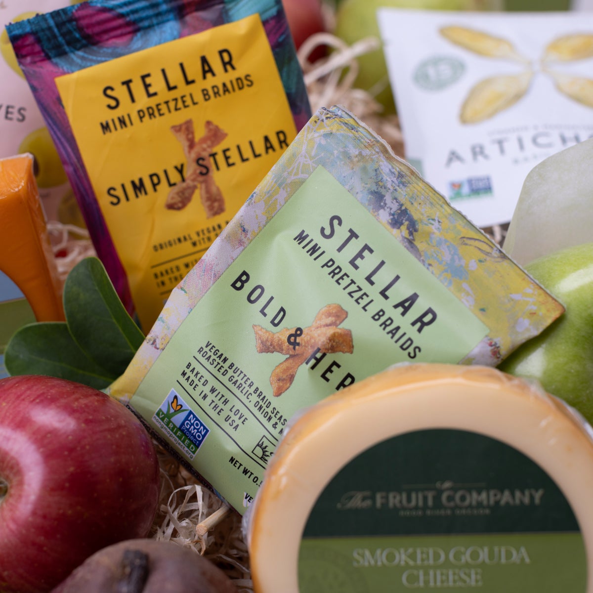 Curated fruit tower style gift box