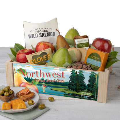 The Fruit Company salmon snack crate gift basket