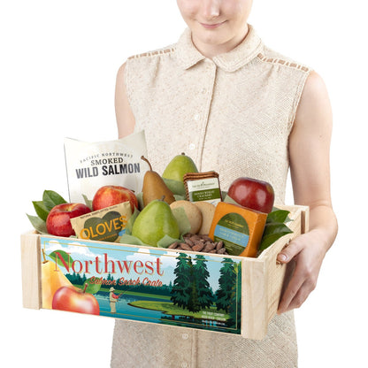 Assorted fruit and savory snack gift crate