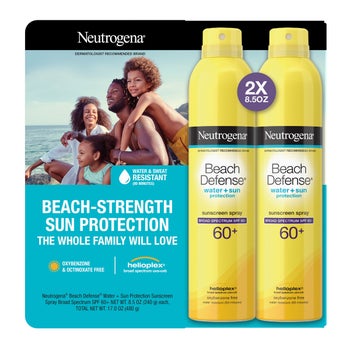 Neutrogena Beach Defense sun care spray for outdoor use